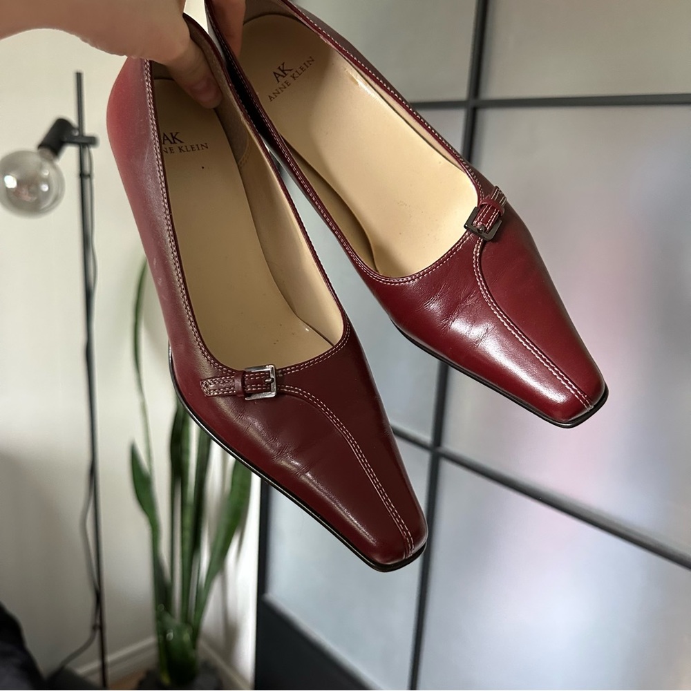 Anne Klein Women's Red Leather Flats